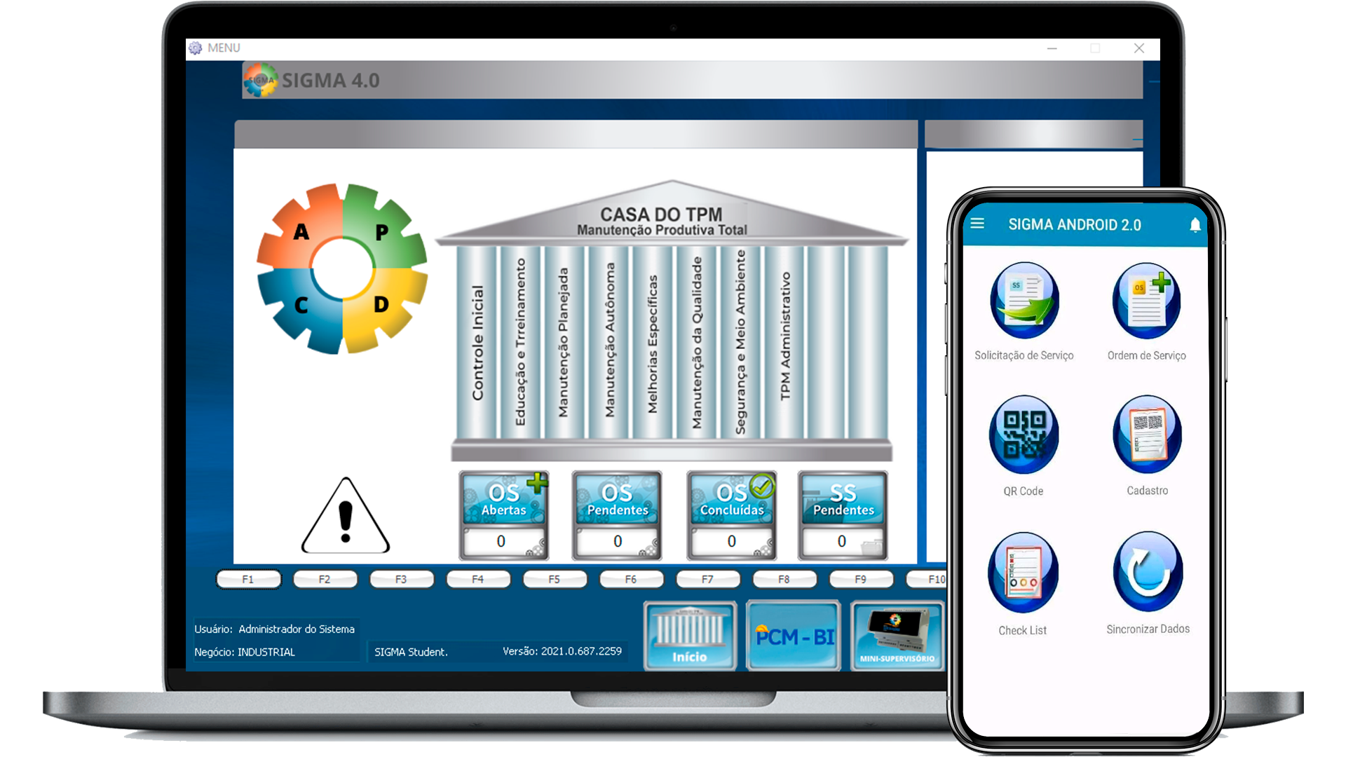 Sistema SIGMA em Laptop e Mobile